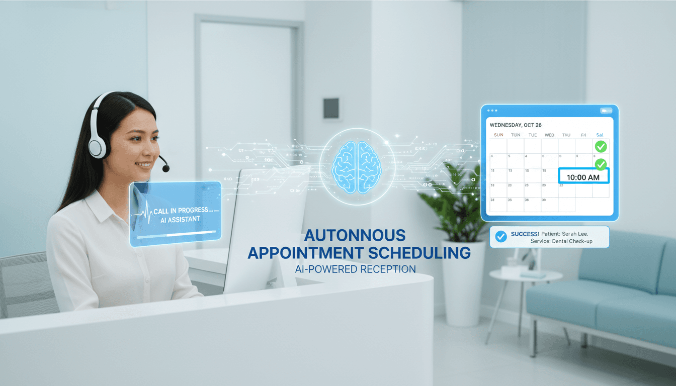 AI receptionist automating appointment booking and confirmation