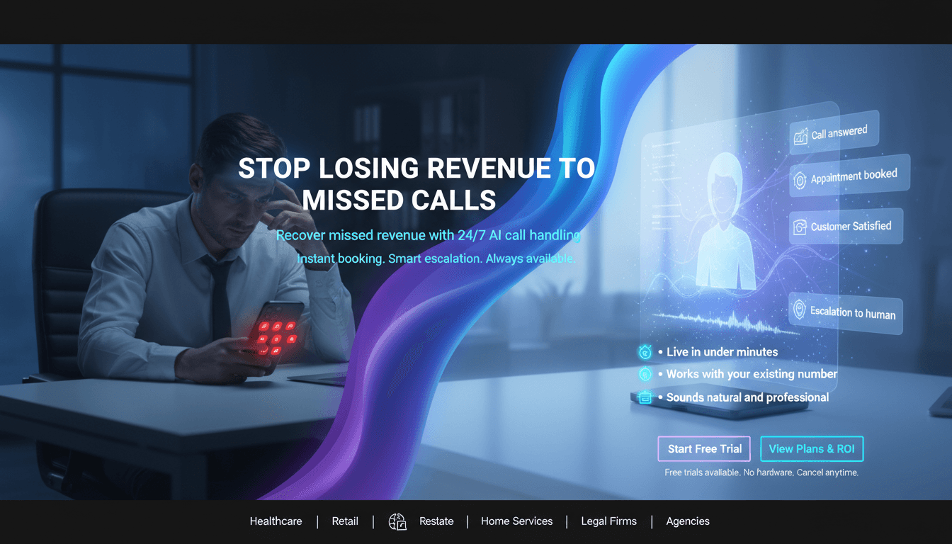 Business operator preventing revenue loss through AI receptionist automation